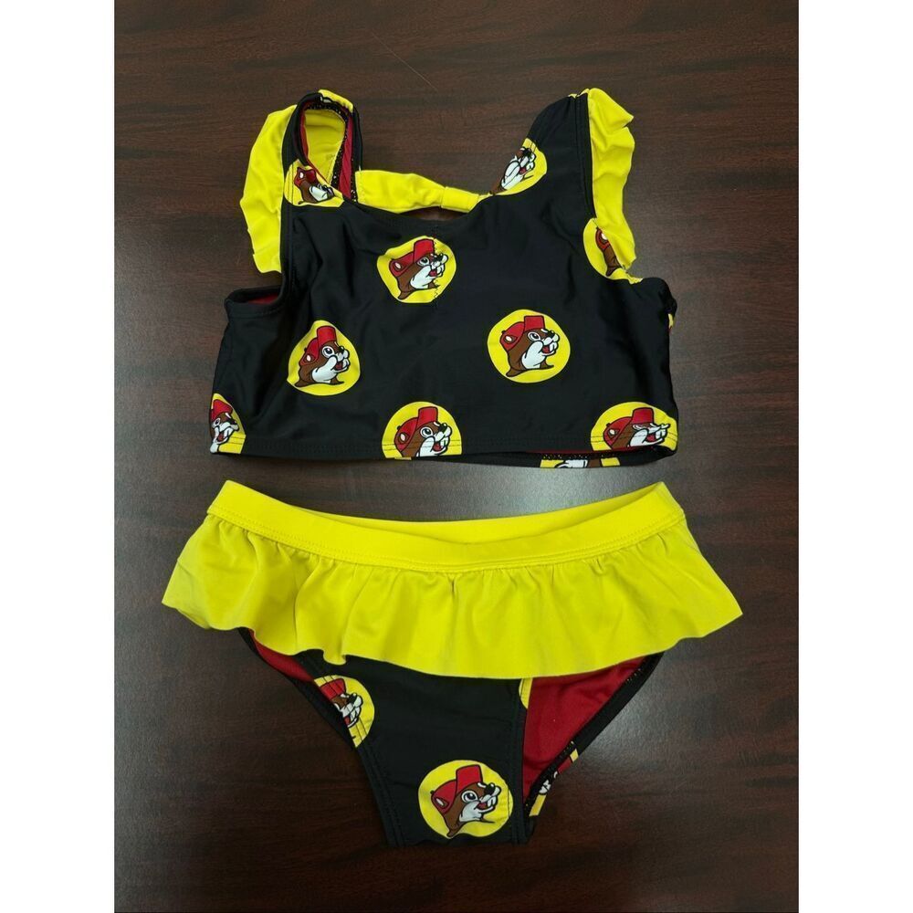 Buc-ee’s Kids Ruffle Sleeve Bikini Top and Bottom Size 5T